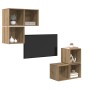Conjunto de mueble de TV 4 pcs Roble artesanal en Muebles TV | Comprar online en Foru.es