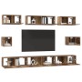 Conjunto de mueble de TV Montaje en la pared 8 pcs Madera Vieja en Muebles TV | Comprar online en Foru.es