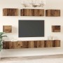 Conjunto de mueble de TV Montaje en la pared 8 pcs Madera Vieja en Muebles TV | Comprar online en Foru.es