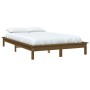 Estructura de cama madera maciza pino marrón miel 140x190 cm de vidaXL, Camas y somieres - Ref: Foro24-820589, Precio: 121,18...