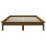 Estructura de cama madera maciza pino marrón miel 140x190 cm de vidaXL, Camas y somieres - Ref: Foro24-820589, Precio: 121,18...