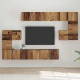 Conjunto de mueble de TV 10 pcs Madera envejecida en Muebles TV | Comprar online en Foru.es