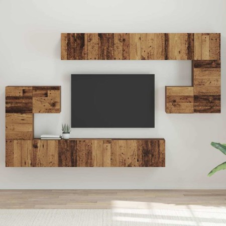 Conjunto de mueble de TV 10 pcs Madera envejecida en Muebles TV | Comprar online en Foru.es