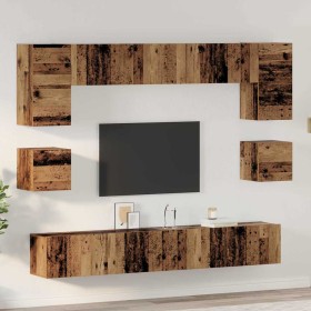 Conjunto de mueble de TV 8 pcs Madera envejecida en Muebles TV | Comprar online en Foru.es