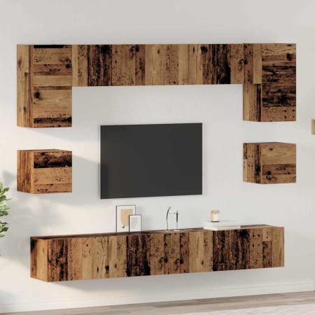 Conjunto de mueble de TV 8 pcs Madera envejecida en Muebles TV | Comprar online en Foru.es
