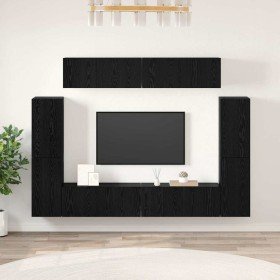Conjunto de mueble de TV 8 pcs Roble negro 80 x 30 x 30.5 cm en Muebles TV | Comprar online en Foru.es