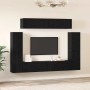 Conjunto de mueble de TV 8 pcs Roble negro Madera contrachapada en Muebles TV | Comprar online en Foru.es
