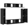 Conjunto de mueble de TV 8 pcs Roble negro Madera contrachapada en Muebles TV | Comprar online en Foru.es