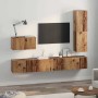 Conjunto de mueble de TV con cajón 4 pcs Madera envejecida en Muebles TV | Comprar online en Foru.es