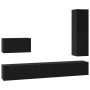 Conjunto de mueble de TV 4 pcs Roble Negro Madera de ingeniería en Muebles TV | Comprar online en Foru.es