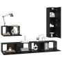 Conjunto de mueble de TV 4 pcs Roble Negro Madera de ingeniería en Muebles TV | Comprar online en Foru.es