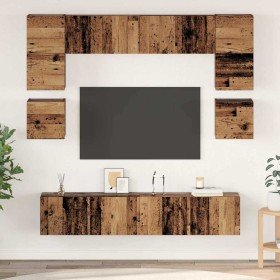 Conjunto de mueble de TV 8 pcs Madera envejecida en Muebles TV | Comprar online en Foru.es