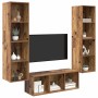 Conjunto de mueble de TV Montaje en la pared 3 pcs Madera Vieja en Muebles TV | Comprar online en Foru.es