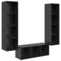 Conjunto de mueble de TV 3 pcs Roble Negro Madera contrachapada en Muebles TV | Comprar online en Foru.es