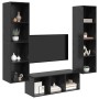 Conjunto de mueble de TV 3 pcs Roble Negro Madera contrachapada en Muebles TV | Comprar online en Foru.es