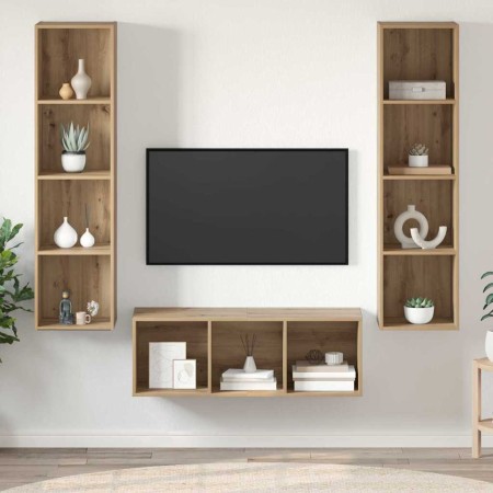Conjunto de mueble de TV 3 pcs Roble artesanal en Muebles TV | Comprar online en Foru.es