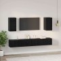 Mueble de TV de Pared 3 pcs Roble Negro Madera de ingeniería en Muebles TV | Comprar online en Foru.es