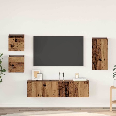 Conjunto de mueble de TV 5 pcs Madera envejecida en Muebles TV | Comprar online en Foru.es