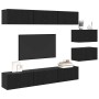 Conjunto de mueble de TV Roble Negro Madera de ingeniería en Muebles TV | Comprar online en Foru.es