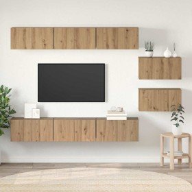 Conjunto de mueble de TV Roble artesanal Madera de ingeniería en Muebles TV | Comprar online en Foru.es
