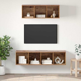 Conjunto de mueble de TV Montaje en la pared 2 pcs Madera Vieja en Muebles TV | Comprar online en Foru.es
