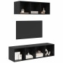 Conjunto de mueble de TV 2 pcs Roble Negro Madera contrachapada en Muebles TV | Comprar online en Foru.es