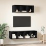 Conjunto de mueble de TV 2 pcs Roble Negro Madera contrachapada en Muebles TV | Comprar online en Foru.es