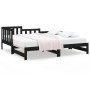 Sofá cama extraíble madera maciza de pino negro 2x(90x190) cm de vidaXL, Camas y somieres - Ref: Foro24-820750, Precio: 179,5...