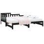 Sofá cama extraíble madera maciza de pino negro 2x(90x190) cm de vidaXL, Camas y somieres - Ref: Foro24-820750, Precio: 179,5...