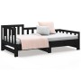 Sofá cama extraíble madera maciza de pino negro 2x(90x190) cm de vidaXL, Camas y somieres - Ref: Foro24-820750, Precio: 179,5...