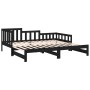 Sofá cama extraíble madera maciza de pino negro 2x(90x190) cm de vidaXL, Camas y somieres - Ref: Foro24-820750, Precio: 179,5...