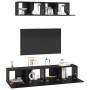 Conjunto de mueble de TV 4 pcs Roble Negro Madera de ingeniería en Muebles TV | Comprar online en Foru.es