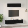 Conjunto de mueble de TV 4 pcs Roble Negro Madera de ingeniería en Muebles TV | Comprar online en Foru.es