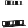 Conjunto de mueble de TV 4 pcs Roble Negro Madera de ingeniería en Muebles TV | Comprar online en Foru.es