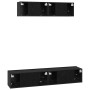 Conjunto de mueble de TV 4 pcs Roble Negro Madera de ingeniería en Muebles TV | Comprar online en Foru.es