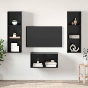 Conjunto de mueble de TV Roble Negro 37 x 37 x 107 cm en Muebles TV | Comprar online en Foru.es