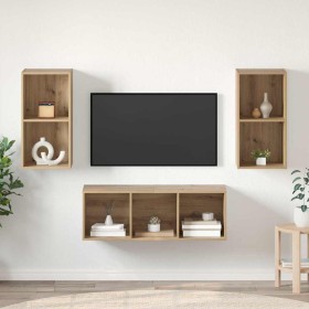 Conjunto de mueble de TV Roble artesanal 37 x 37 x 107 cm en Muebles TV | Comprar online en Foru.es