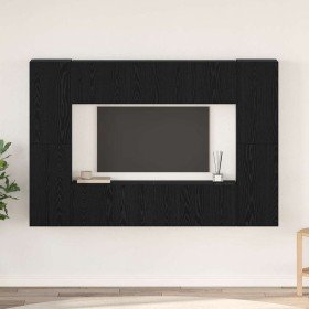 Conjunto de mueble de TV Roble Negro Madera de ingeniería en Muebles TV | Comprar online en Foru.es