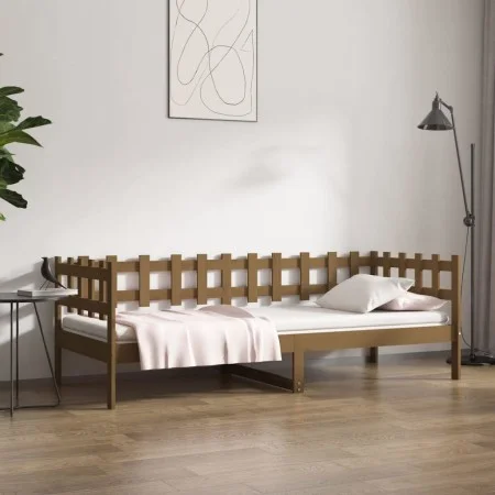 Sofá cama de madera maciza de pino marrón miel 80x200 cm de vidaXL, Camas y somieres - Ref: Foro24-820754, Precio: 82,32 €, D...