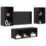 Conjunto de mueble de TV 3 pcs Roble Negro Madera contrachapada en Muebles TV | Comprar online en Foru.es