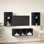 Conjunto de mueble de TV 3 pcs Roble Negro Madera contrachapada en Muebles TV | Comprar online en Foru.es
