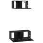 Conjunto de mueble de TV 2 pcs Roble Negro Madera de ingeniería en Muebles TV | Comprar online en Foru.es