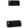 Conjunto de mueble de TV 2 pcs Roble Negro Madera de ingeniería en Muebles TV | Comprar online en Foru.es
