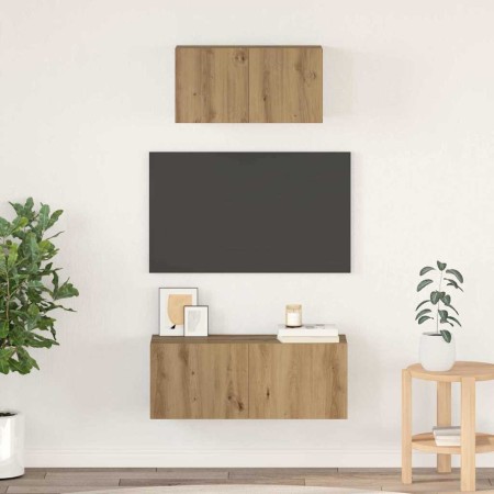 Conjunto de mueble de TV 2 pcs Roble artesanal en Muebles TV | Comprar online en Foru.es