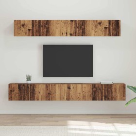 Conjunto de mueble de TV Montaje en la pared 5 pcs Madera Vieja en Muebles TV | Comprar online en Foru.es