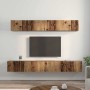 Conjunto de mueble de TV Montaje en la pared 5 pcs Madera Vieja en Muebles TV | Comprar online en Foru.es