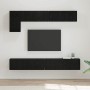 Conjunto de mueble de TV 5 pcs Roble Negro Madera contrachapada en Muebles TV | Comprar online en Foru.es