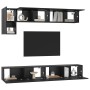 Conjunto de mueble de TV 5 pcs Roble Negro Madera contrachapada en Muebles TV | Comprar online en Foru.es