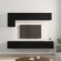 Conjunto de mueble de TV 5 pcs Roble Negro Madera contrachapada en Muebles TV | Comprar online en Foru.es
