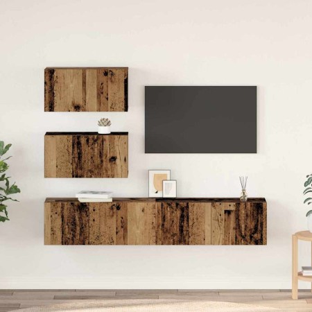 Conjunto de mueble de TV 4 pcs Madera envejecida en Muebles TV | Comprar online en Foru.es